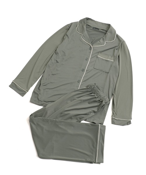 Dita（ディータ）の「てろとろムースシャツルームウェア/全4色（ルームウェア/パジャマ・レディース・ピンクベージュ/アッシュグレー/ブラウン/オリーブ/グレイッシュベージュ/ブラック・FREE）」の17枚目の写真