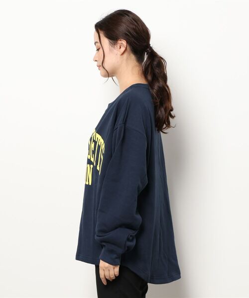 HONEYSUCKLE ROSE（ハニーサックルローズ）の「【HONEYSUCKLE ROSE】ビッグロゴスウェット（スウェット・レディース・ネイビー/グリーン/オフホワイト/ワイン/ダークグレー/ライトベージュ・M/L）」の7枚目の写真