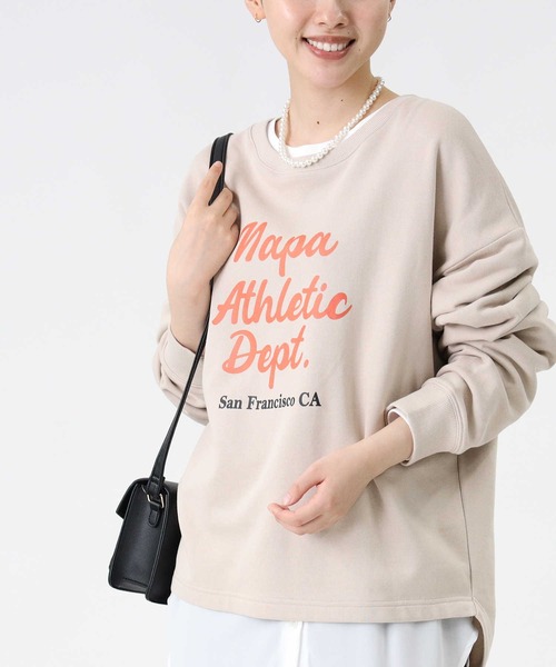 HONEYSUCKLE ROSE（ハニーサックルローズ）の「【HONEYSUCKLE ROSE】ビッグロゴスウェット（スウェット・レディース・ネイビー/グリーン/オフホワイト/ワイン/ダークグレー/ライトベージュ・M/L）」の3枚目の写真