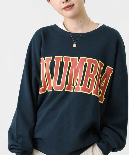 HONEYSUCKLE ROSE（ハニーサックルローズ）の「【HONEYSUCKLE ROSE】ビッグロゴスウェット（スウェット・レディース・ネイビー/グリーン/オフホワイト/ワイン/ダークグレー/ライトベージュ・M/L）」の4枚目の写真