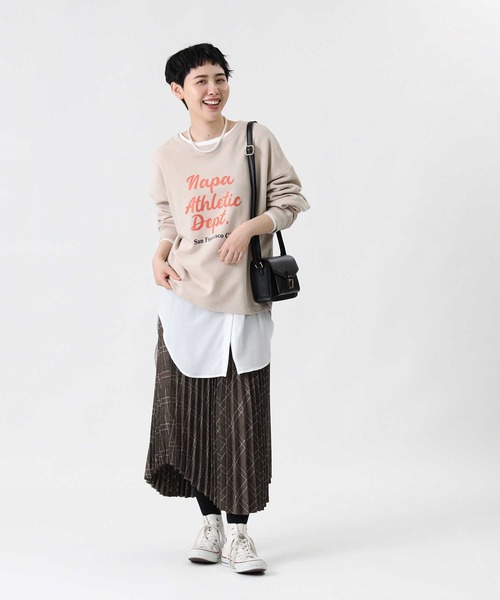 HONEYSUCKLE ROSE（ハニーサックルローズ）の「【HONEYSUCKLE ROSE】ビッグロゴスウェット（スウェット・レディース・ネイビー/グリーン/オフホワイト/ワイン/ダークグレー/ライトベージュ・M/L）」の17枚目の写真