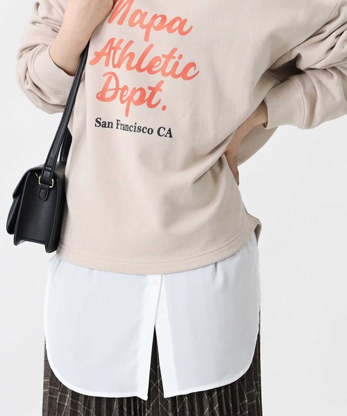 HONEYSUCKLE ROSE（ハニーサックルローズ）の「【HONEYSUCKLE ROSE】ビッグロゴスウェット（スウェット・レディース・ネイビー/グリーン/オフホワイト/ワイン/ダークグレー/ライトベージュ・M/L）」の19枚目の写真