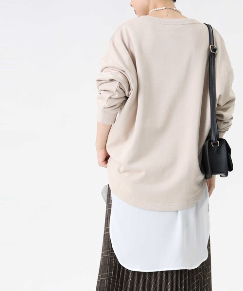 HONEYSUCKLE ROSE（ハニーサックルローズ）の「【HONEYSUCKLE ROSE】ビッグロゴスウェット（スウェット・レディース・ネイビー/グリーン/オフホワイト/ワイン/ダークグレー/ライトベージュ・M/L）」の21枚目の写真