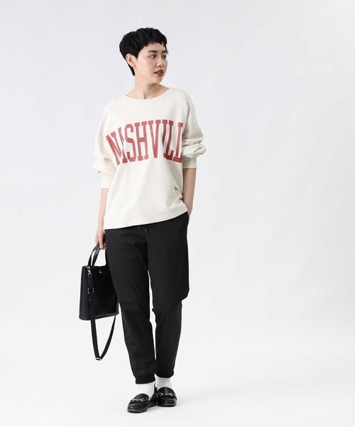 HONEYSUCKLE ROSE（ハニーサックルローズ）の「【HONEYSUCKLE ROSE】ビッグロゴスウェット（スウェット・レディース・ネイビー/グリーン/オフホワイト/ワイン/ダークグレー/ライトベージュ・M/L）」の9枚目の写真