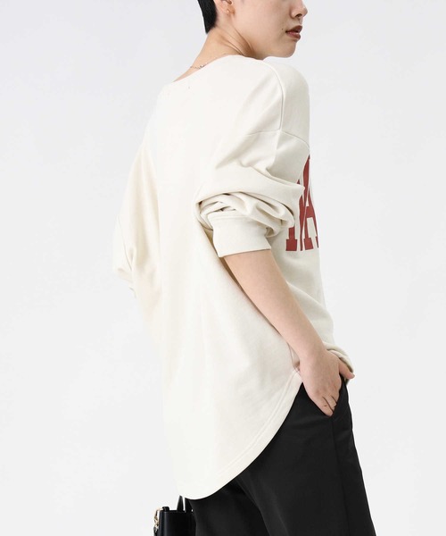 HONEYSUCKLE ROSE（ハニーサックルローズ）の「【HONEYSUCKLE ROSE】ビッグロゴスウェット（スウェット・レディース・ネイビー/グリーン/オフホワイト/ワイン/ダークグレー/ライトベージュ・M/L）」の11枚目の写真