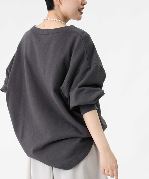 HONEYSUCKLE ROSE（ハニーサックルローズ）の「【HONEYSUCKLE ROSE】ビッグロゴスウェット（スウェット・レディース・ネイビー/グリーン/オフホワイト/ワイン/ダークグレー/ライトベージュ・M/L）」の15枚目の写真