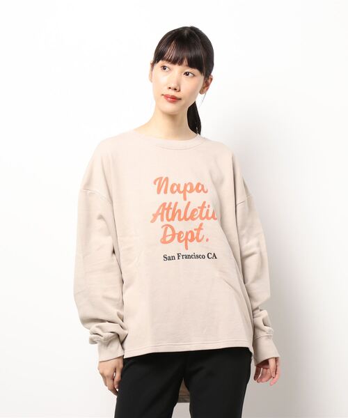 HONEYSUCKLE ROSE（ハニーサックルローズ）の「【HONEYSUCKLE ROSE】ビッグロゴスウェット（スウェット・レディース・ネイビー/グリーン/オフホワイト/ワイン/ダークグレー/ライトベージュ・M/L）」の22枚目の写真