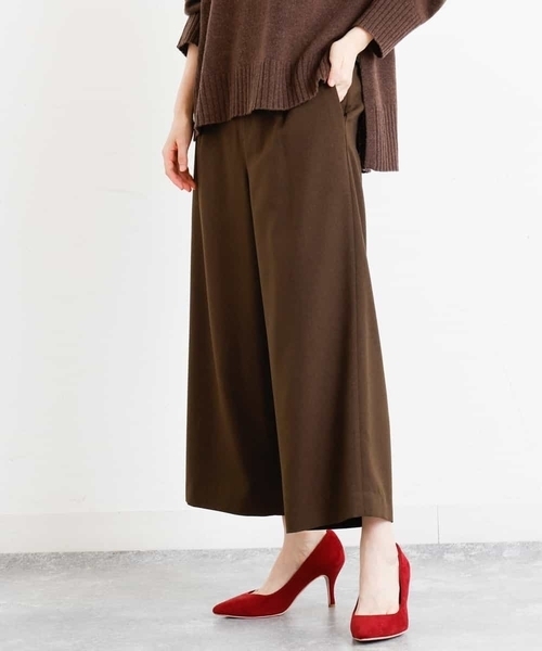 MK MICHEL KLEIN（エムケーミッシェルクラン）の「【洗える】ウールライク ワイドパンツ（その他パンツ・レディース・ライトグレー/ブラウン/ライトブラウン・38/40）」の2枚目の写真