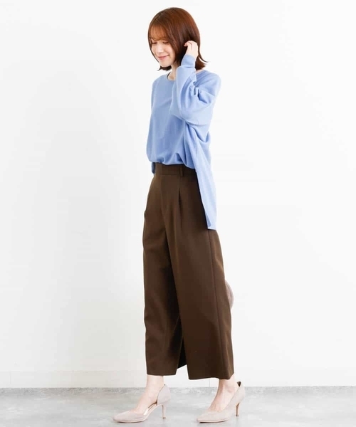 MK MICHEL KLEIN（エムケーミッシェルクラン）の「【洗える】ウールライク ワイドパンツ（その他パンツ・レディース・ライトグレー/ブラウン/ライトブラウン・38/40）」の16枚目の写真