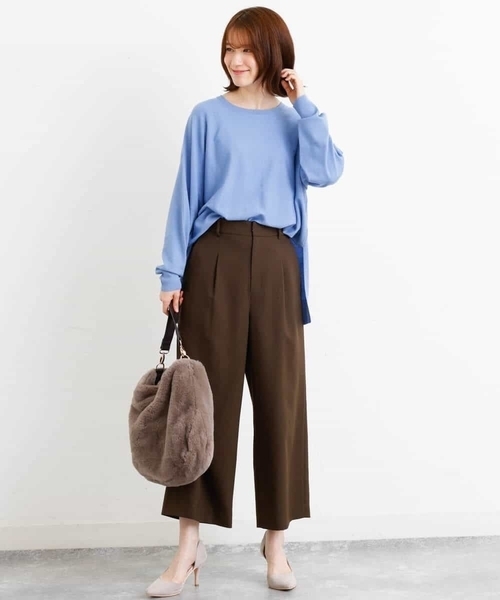 MK MICHEL KLEIN（エムケーミッシェルクラン）の「【洗える】ウールライク ワイドパンツ（その他パンツ・レディース・ライトグレー/ブラウン/ライトブラウン・38/40）」の15枚目の写真