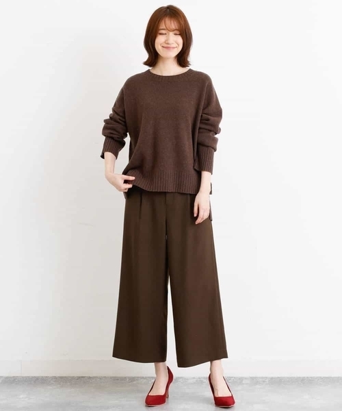 MK MICHEL KLEIN（エムケーミッシェルクラン）の「【洗える】ウールライク ワイドパンツ（その他パンツ・レディース・ライトグレー/ブラウン/ライトブラウン・38/40）」の13枚目の写真