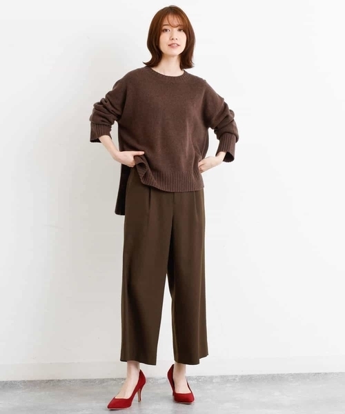 MK MICHEL KLEIN（エムケーミッシェルクラン）の「【洗える】ウールライク ワイドパンツ（その他パンツ・レディース・ライトグレー/ブラウン/ライトブラウン・38/40）」の12枚目の写真