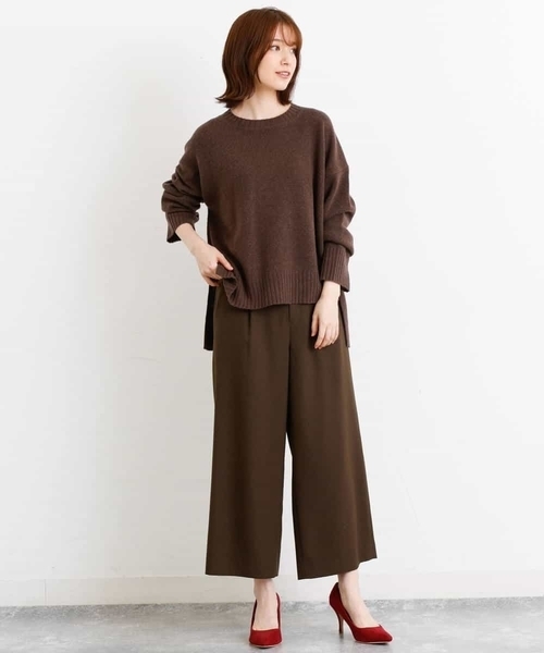 MK MICHEL KLEIN（エムケーミッシェルクラン）の「【洗える】ウールライク ワイドパンツ（その他パンツ・レディース・ライトグレー/ブラウン/ライトブラウン・38/40）」の11枚目の写真