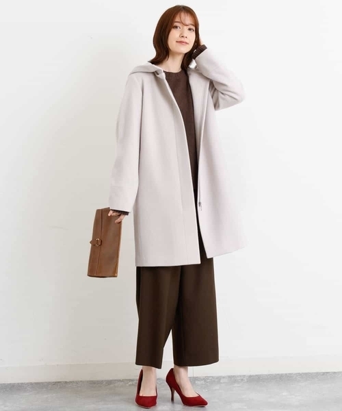 MK MICHEL KLEIN（エムケーミッシェルクラン）の「【洗える】ウールライク ワイドパンツ（その他パンツ・レディース・ライトグレー/ブラウン/ライトブラウン・38/40）」の10枚目の写真