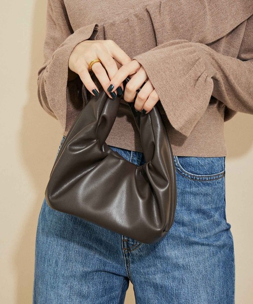 MADEMOISELLE ROPE'(マドモアゼル ロペ)の「ソフトワンハンドルミニバッグ(ハンドバッグ・レディース・オフホワイト/ダークブラウン/ピンク系その他・FREE)」の4枚目の写真