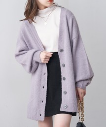モヘア風ルーズニットカーデ