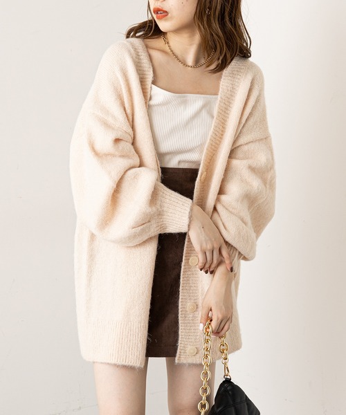 Chico（チコ）の「モヘア風ルーズニットカーデ（カーディガン/ボレロ・レディース・ブラック/ブラウン/グレー/アイボリー・FREE）」の14枚目の写真