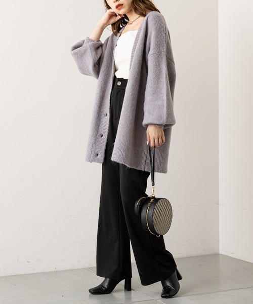 Chico（チコ）の「モヘア風ルーズニットカーデ（カーディガン/ボレロ・レディース・ブラック/ブラウン/グレー/アイボリー・FREE）」の13枚目の写真