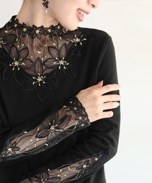 cawaii | 華やぐ花刺繍あったかインナー トップス(Tシャツ/カットソー)