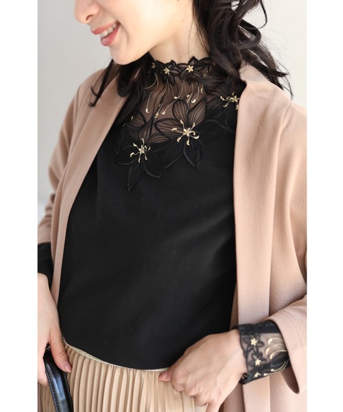 cawaii(カワイイ)の「華やぐ花刺繍あったかインナー トップス(Tシャツ/カットソー・レディース・ブラック・FREE)」の17枚目の写真