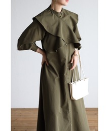 Bonjour Sagan | 【2021-2022 A/W 新作】アレンジフリルカラーロングワンピース(ワンピース)