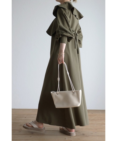 アレンジフリルカラーロングワンピース（ワンピース）｜Bonjour Sagan