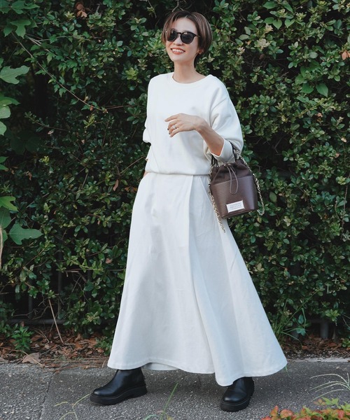 KOBE LETTUCE（コウベレタス）の「綿コットン100％ツイル素材ベルトデザインラップフレアスカート（スカート・レディース・ホワイト/ブラック/カーキ系・FREE）」の13枚目の写真