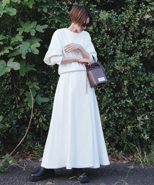 KOBE LETTUCE（コウベレタス）の「綿コットン100％ツイル素材ベルトデザインラップフレアスカート（スカート・レディース・ホワイト/ブラック/カーキ系・FREE）」の10枚目の写真