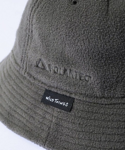 WILD THINGS(ワイルドシングス)の「WILDTHINGS / ワイルドシングス POLARTEC WIND METRO HAT ワンポイント フリース ハット 保温 軽量 サイズ調節(ハット・メンズ・ブラック/グレー/ダークオリーブ・FREE)」の6枚目の写真