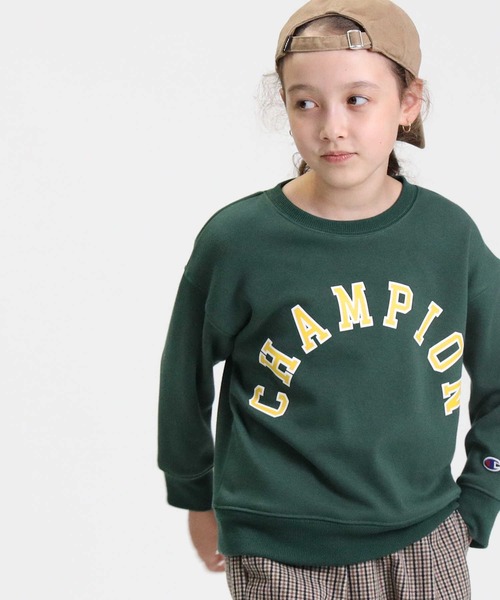 Champion（チャンピオン）の「【Champion】アーチロゴプルオーバー（スウェット・キッズ・グリーン/ホワイト/ベージュ/ブラック・130/120/140/105）」の4枚目の写真