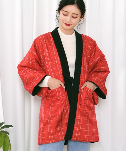 KYOETSU(キョウエツ)の「リバーシブルフリース半纏 B(その他アウター・レディース・ブルー/ピンク系その他2/ピンク系その他/オレンジ系その他2/イエロー/パープル/ブラック/オレンジ系その他/レッド系その他/レッド系その他2・L/M)」の8枚目の写真