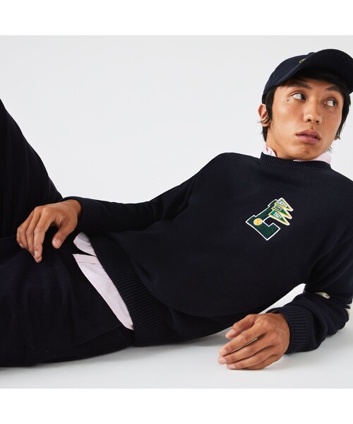 LACOSTE（ラコステ）の「カレッジデザインクルーネックニットセーター