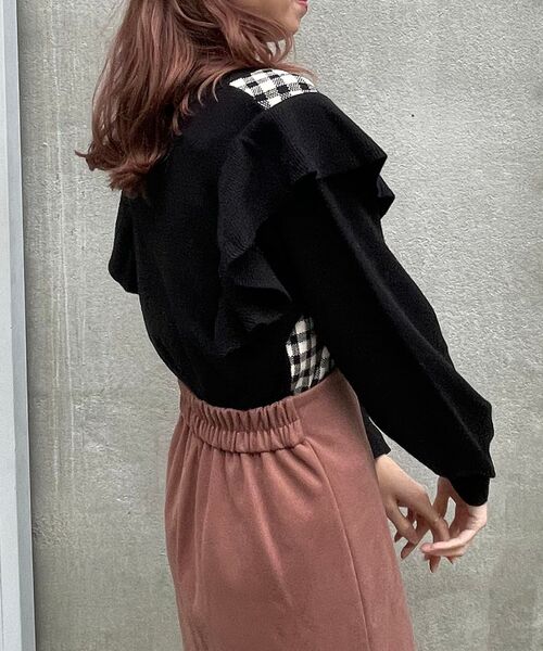 MAJESTIC LEGON(マジェスティックレゴン)の「クラシカルパターンフリルニット(ニット/セーター・レディース・ホワイト系その他2/ブラック系その他/グレー系その他/ブラック系その他2/ブラウン系その他2・MEDIUM)」の21枚目の写真