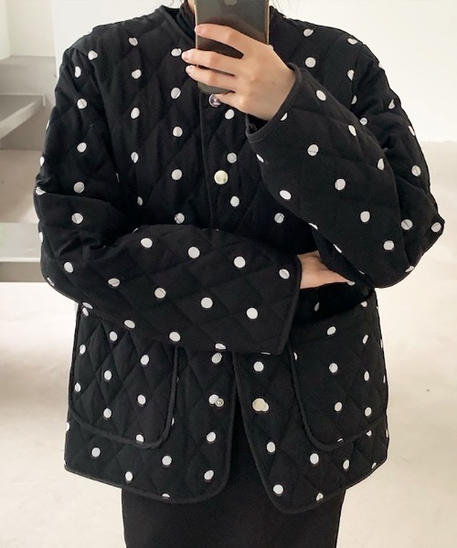 ABYS（アビス）の「ドットデザインキルティングブルゾン（ブルゾン・レディース・ブラック・FREE）」の9枚目の写真