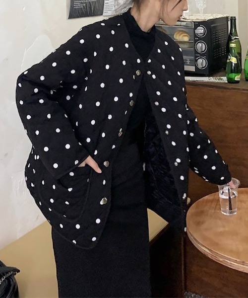 ABYS（アビス）の「ドットデザインキルティングブルゾン（ブルゾン・レディース・ブラック・FREE）」の8枚目の写真