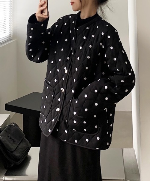 ABYS（アビス）の「ドットデザインキルティングブルゾン（ブルゾン・レディース・ブラック・FREE）」の7枚目の写真