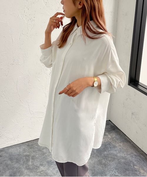 apres jour mignon(アプレジュールミニョン)の「トロミBIGシャツ【ZOZOTOWN限定アイテム】(シャツ/ブラウス・レディース・ブラック/オフホワイト/アイボリー・X-LARGE/フリー)」の20枚目の写真