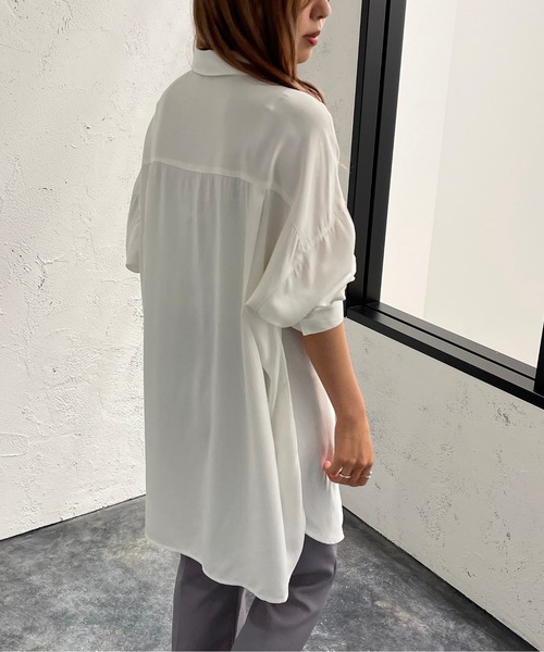 apres jour mignon(アプレジュールミニョン)の「トロミBIGシャツ【ZOZOTOWN限定アイテム】(シャツ/ブラウス・レディース・ブラック/オフホワイト/アイボリー・X-LARGE/フリー)」の12枚目の写真