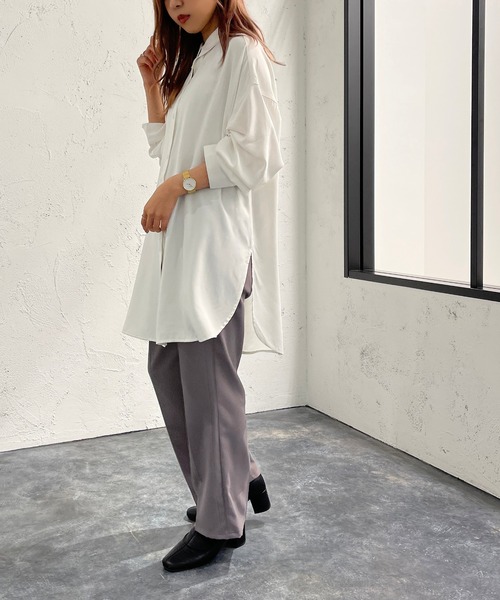 apres jour mignon(アプレジュールミニョン)の「トロミBIGシャツ【ZOZOTOWN限定アイテム】(シャツ/ブラウス・レディース・ブラック/オフホワイト/アイボリー・X-LARGE/フリー)」の10枚目の写真