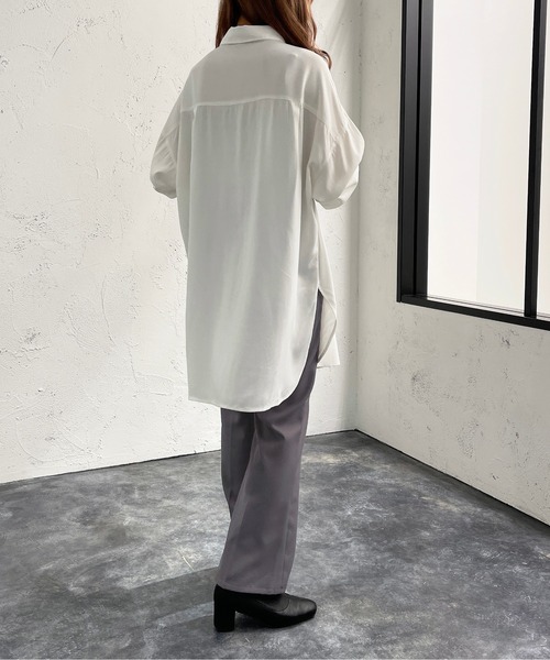 apres jour mignon(アプレジュールミニョン)の「トロミBIGシャツ【ZOZOTOWN限定アイテム】(シャツ/ブラウス・レディース・ブラック/オフホワイト/アイボリー・X-LARGE/フリー)」の22枚目の写真