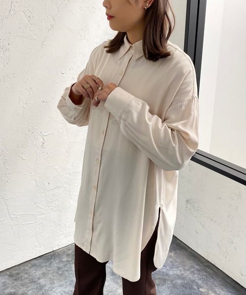 apres jour mignon(アプレジュールミニョン)の「トロミBIGシャツ【ZOZOTOWN限定アイテム】(シャツ/ブラウス・レディース・ブラック/オフホワイト/アイボリー・X-LARGE/フリー)」の14枚目の写真