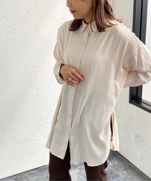 apres jour mignon(アプレジュールミニョン)の「トロミBIGシャツ【ZOZOTOWN限定アイテム】(シャツ/ブラウス・レディース・ブラック/オフホワイト/アイボリー・X-LARGE/フリー)」の18枚目の写真