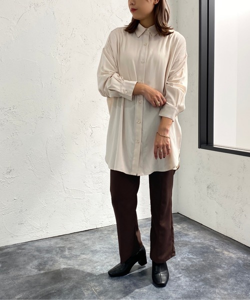 apres jour mignon(アプレジュールミニョン)の「トロミBIGシャツ【ZOZOTOWN限定アイテム】(シャツ/ブラウス・レディース・ブラック/オフホワイト/アイボリー・X-LARGE/フリー)」の13枚目の写真