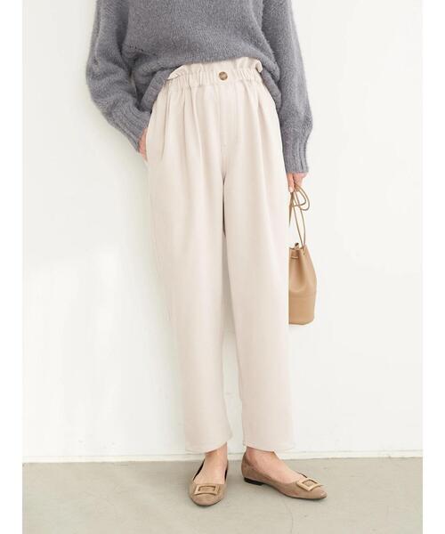 earth music&ecology（アースミュージックアンドエコロジー）の「起毛ツイルハイウエストパンツ＊（スラックス・レディース・チャコールグレー/イエロー/グリーン/アイボリー・S/M）」の5枚目の写真