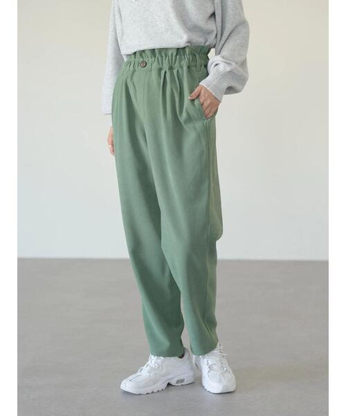 earth music&ecology（アースミュージックアンドエコロジー）の「起毛ツイルハイウエストパンツ＊（スラックス・レディース・チャコールグレー/イエロー/グリーン/アイボリー・S/M）」の16枚目の写真