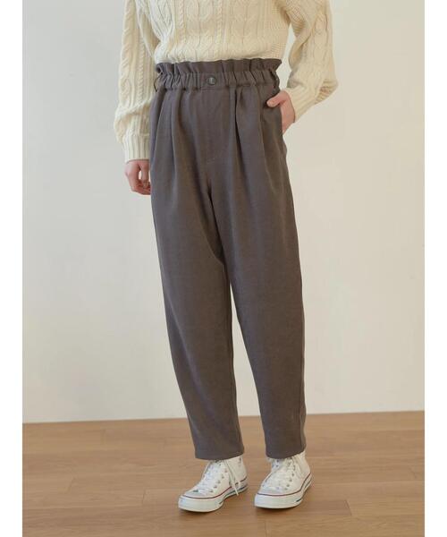 earth music&ecology（アースミュージックアンドエコロジー）の「起毛ツイルハイウエストパンツ＊（スラックス・レディース・チャコールグレー/イエロー/グリーン/アイボリー・S/M）」の8枚目の写真