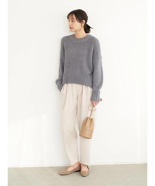 earth music&ecology（アースミュージックアンドエコロジー）の「起毛ツイルハイウエストパンツ＊（スラックス・レディース・チャコールグレー/イエロー/グリーン/アイボリー・S/M）」の20枚目の写真