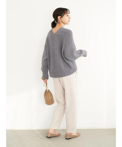 earth music&ecology（アースミュージックアンドエコロジー）の「起毛ツイルハイウエストパンツ＊（スラックス・レディース・チャコールグレー/イエロー/グリーン/アイボリー・S/M）」の22枚目の写真