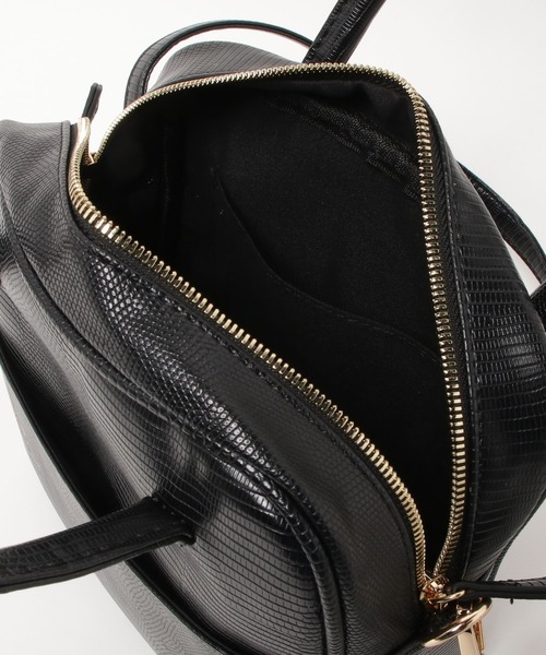 E.TOKYO（イートーキョー）の「E.TOKYO /リザード型押し スクエアミニボストンバッグ (331971)（ボストンバッグ・レディース・ブラック/ベージュ/ブラウン/グリーン・FREE）」の7枚目の写真