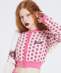 CRANK | 【CRANK/クランク】FLOWER KNIT CARDIGAN/花柄 ニット ニットカーディガン 花柄カーディガン セットアップ(カーディガン/ボレロ)
